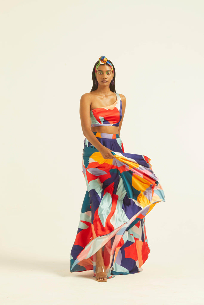 ABSTRACT MAXI-SKIRT SET - dash and dot dash and dot