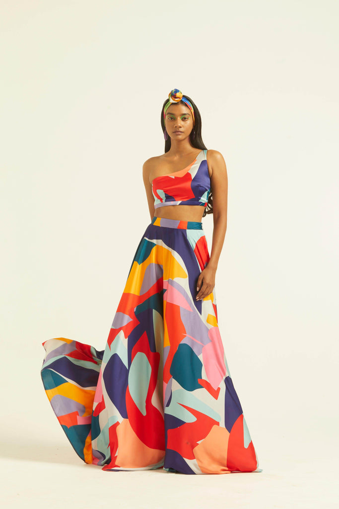 ABSTRACT MAXI-SKIRT SET - dash and dot dash and dot