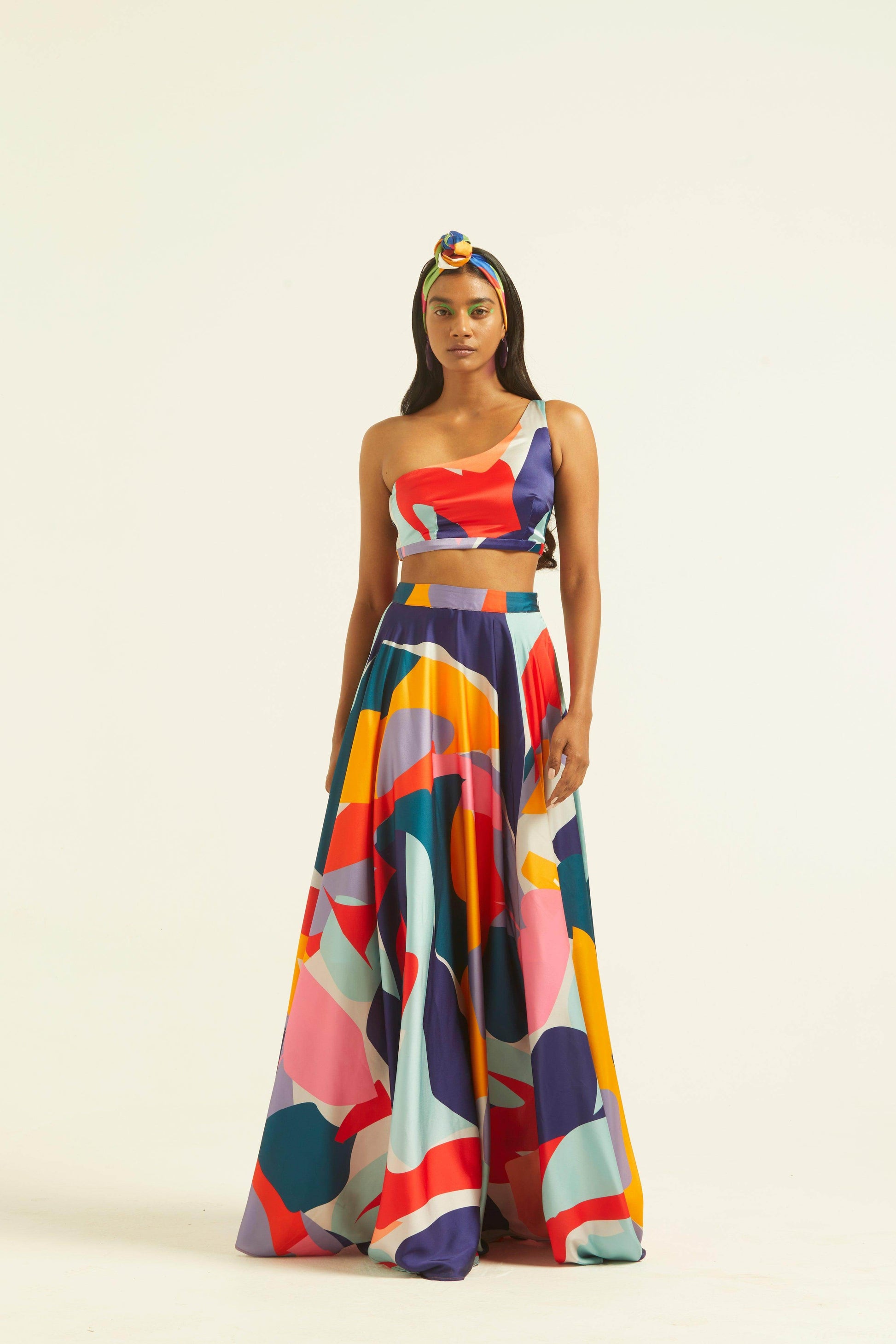 ABSTRACT ONE SHOULDER TOP - dash and dot