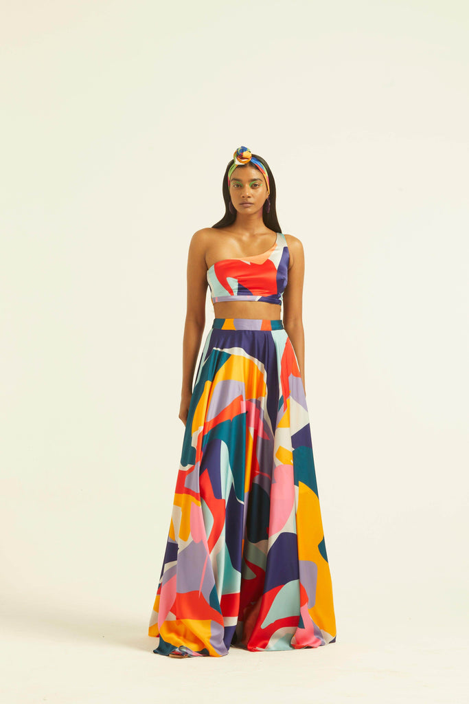 ABSTRACT MAXI-SKIRT SET - dash and dot dash and dot
