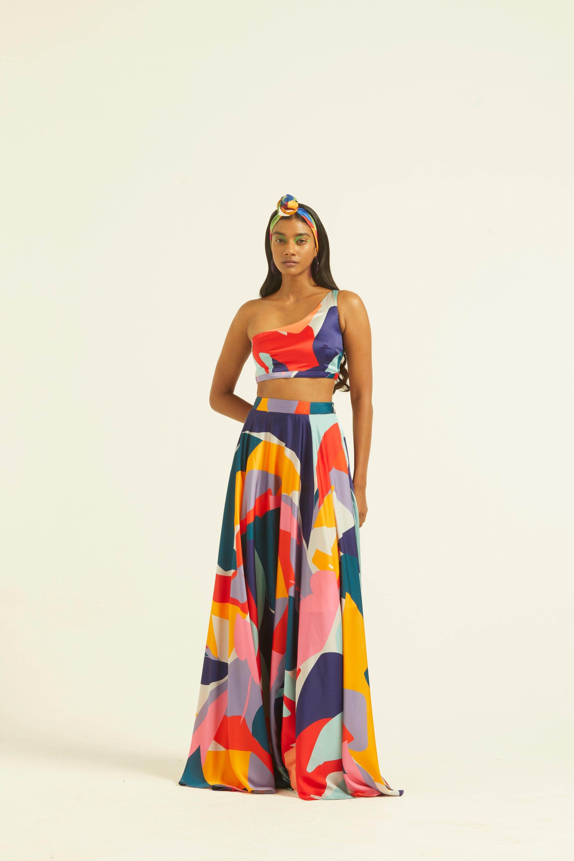 ABSTRACT ONE SHOULDER TOP - dash and dot