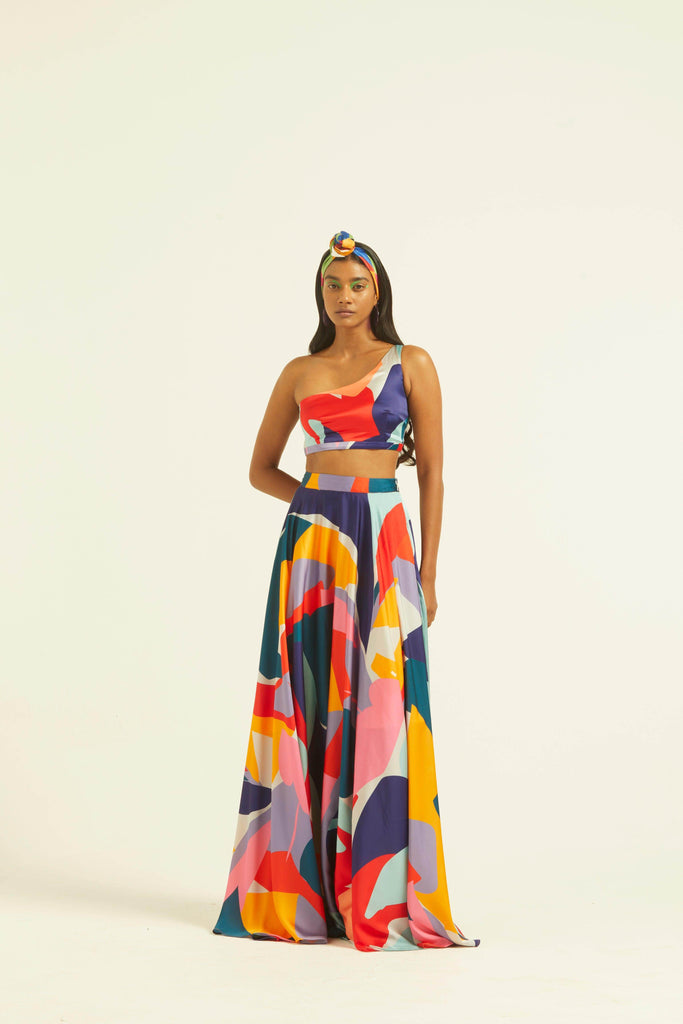 ABSTRACT ONE SHOULDER TOP - dash and dot dash and dot