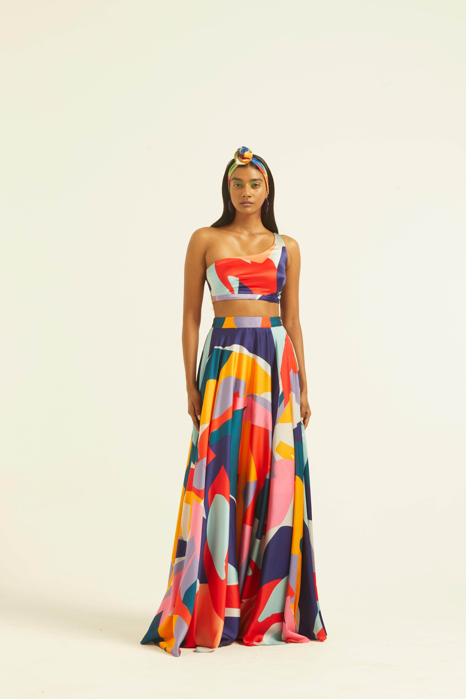 ABSTRACT ONE SHOULDER TOP - dash and dot