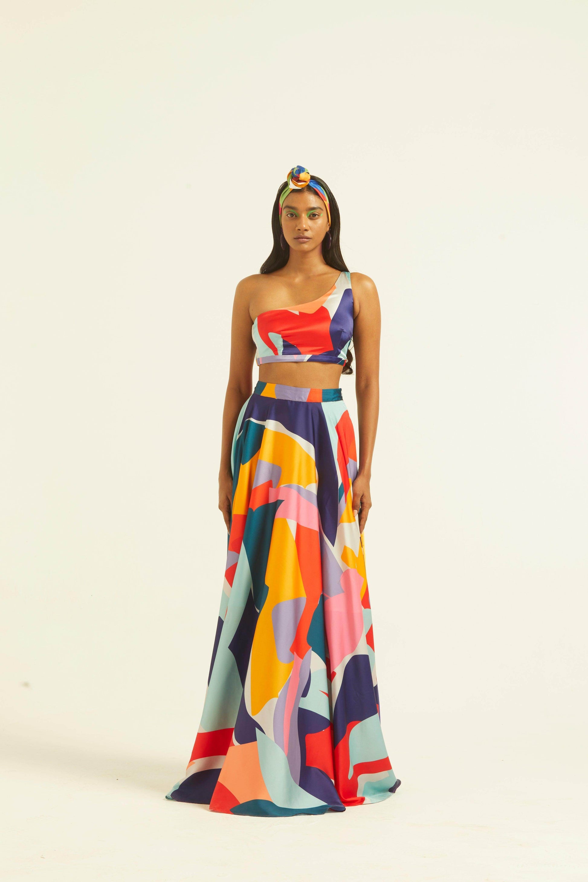 ABSTRACT MAXI-SKIRT SET - dash and dot