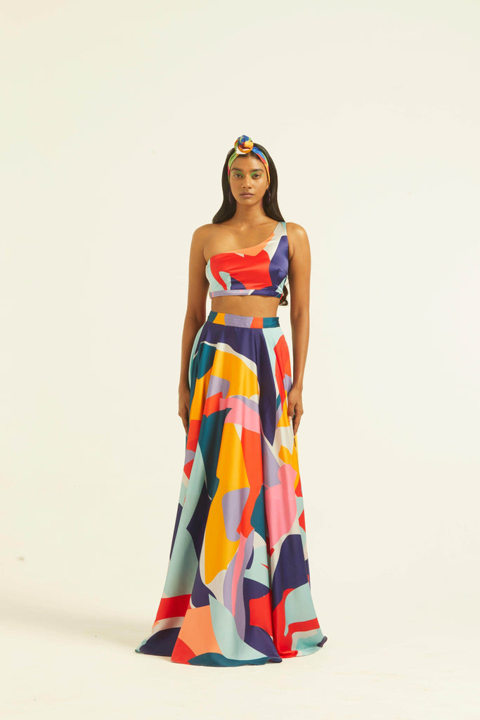 ABSTRACT MAXI-SKIRT SET - dash and dot dash and dot
