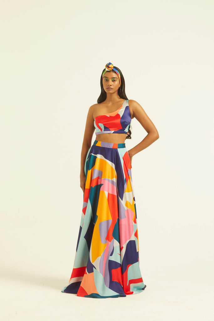 ABSTRACT ONE SHOULDER TOP - dash and dot dash and dot