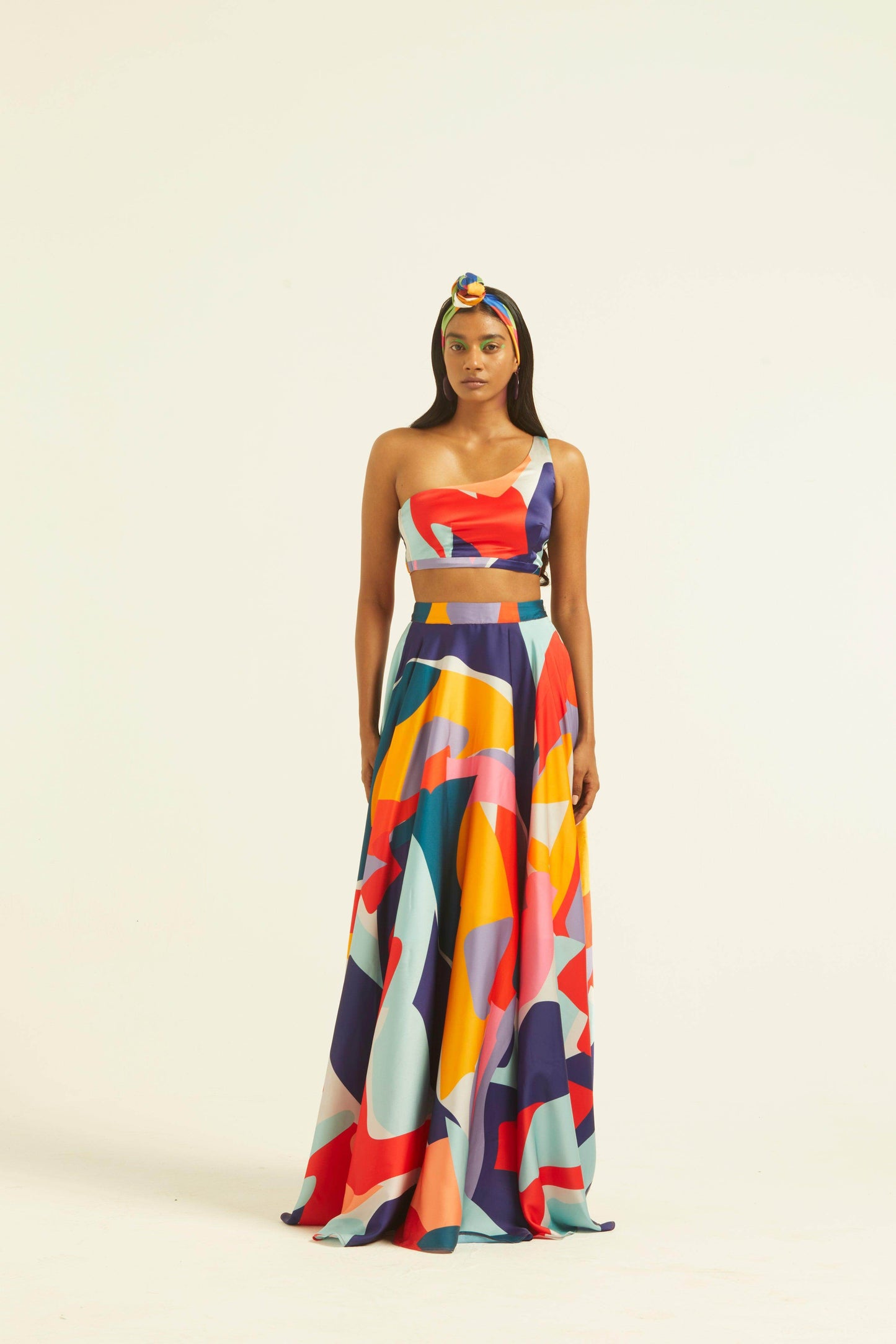 ABSTRACT MAXI-SKIRT SET - dash and dot