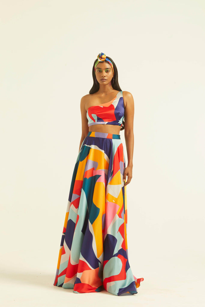 ABSTRACT MAXI-SKIRT SET - dash and dot dash and dot