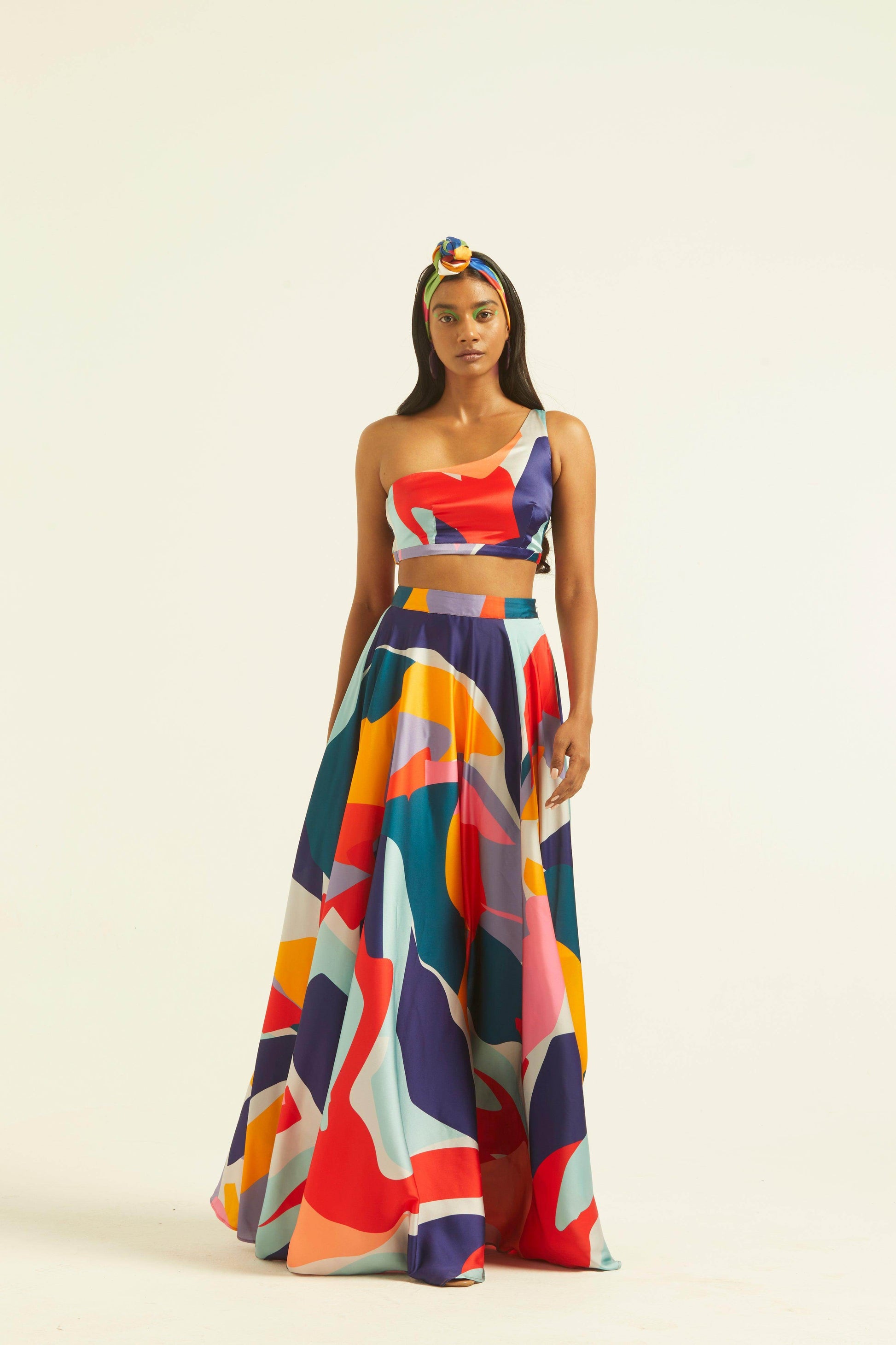 ABSTRACT MAXI-SKIRT SET - dash and dot