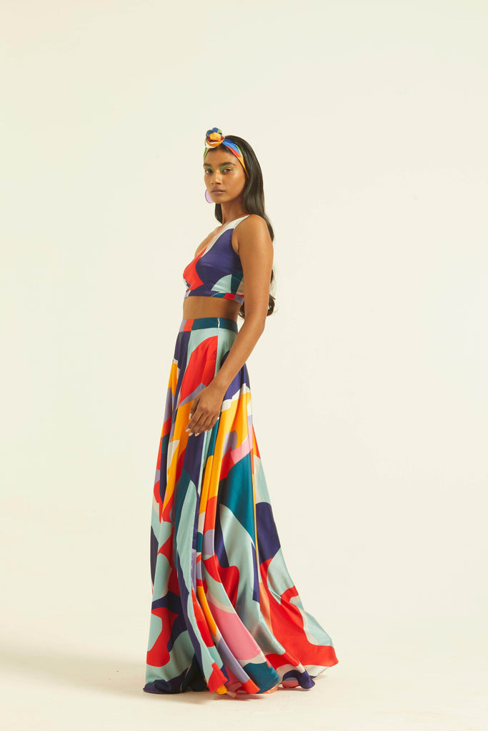 ABSTRACT MAXI-SKIRT SET - dash and dot dash and dot