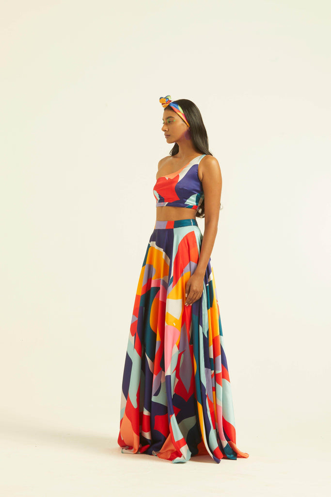 ABSTRACT ONE SHOULDER TOP - dash and dot dash and dot