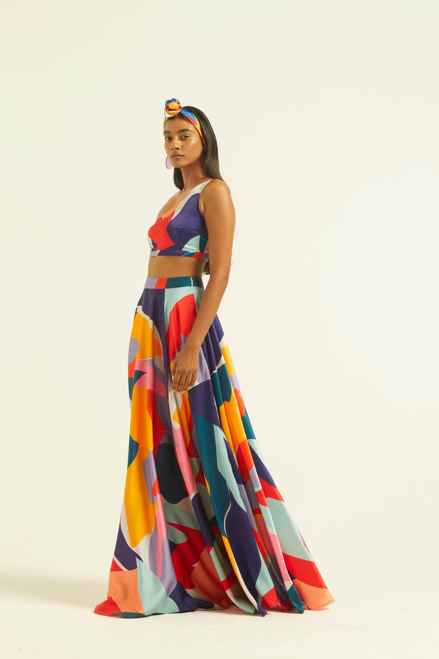 ABSTRACT MAXI-SKIRT SET - dash and dot