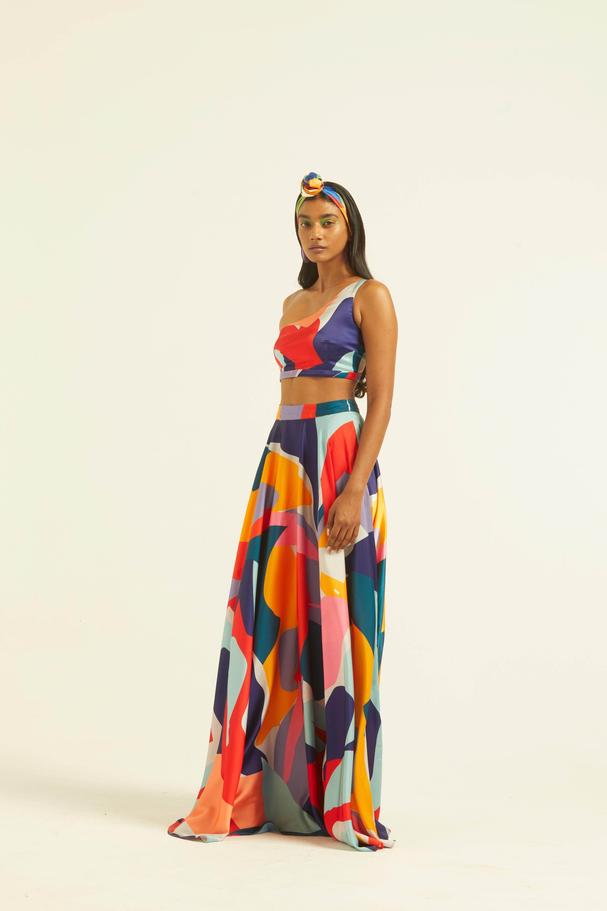 ABSTRACT MAXI-SKIRT SET - dash and dot