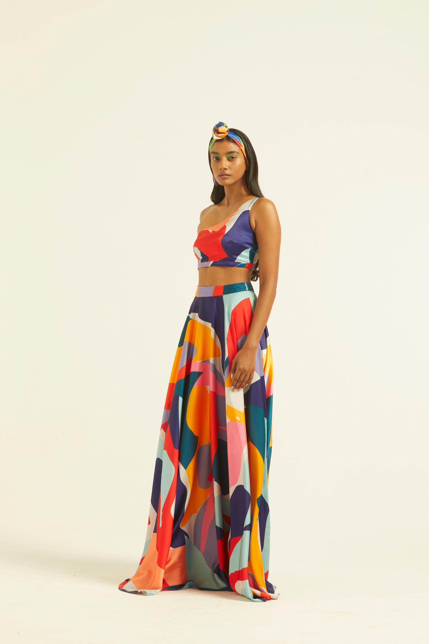 ABSTRACT ONE SHOULDER TOP - dash and dot