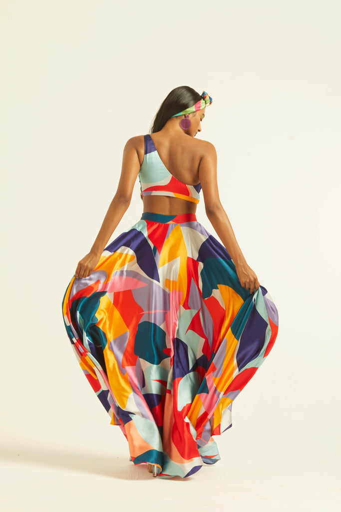 ABSTRACT MAXI-SKIRT SET - dash and dot dash and dot