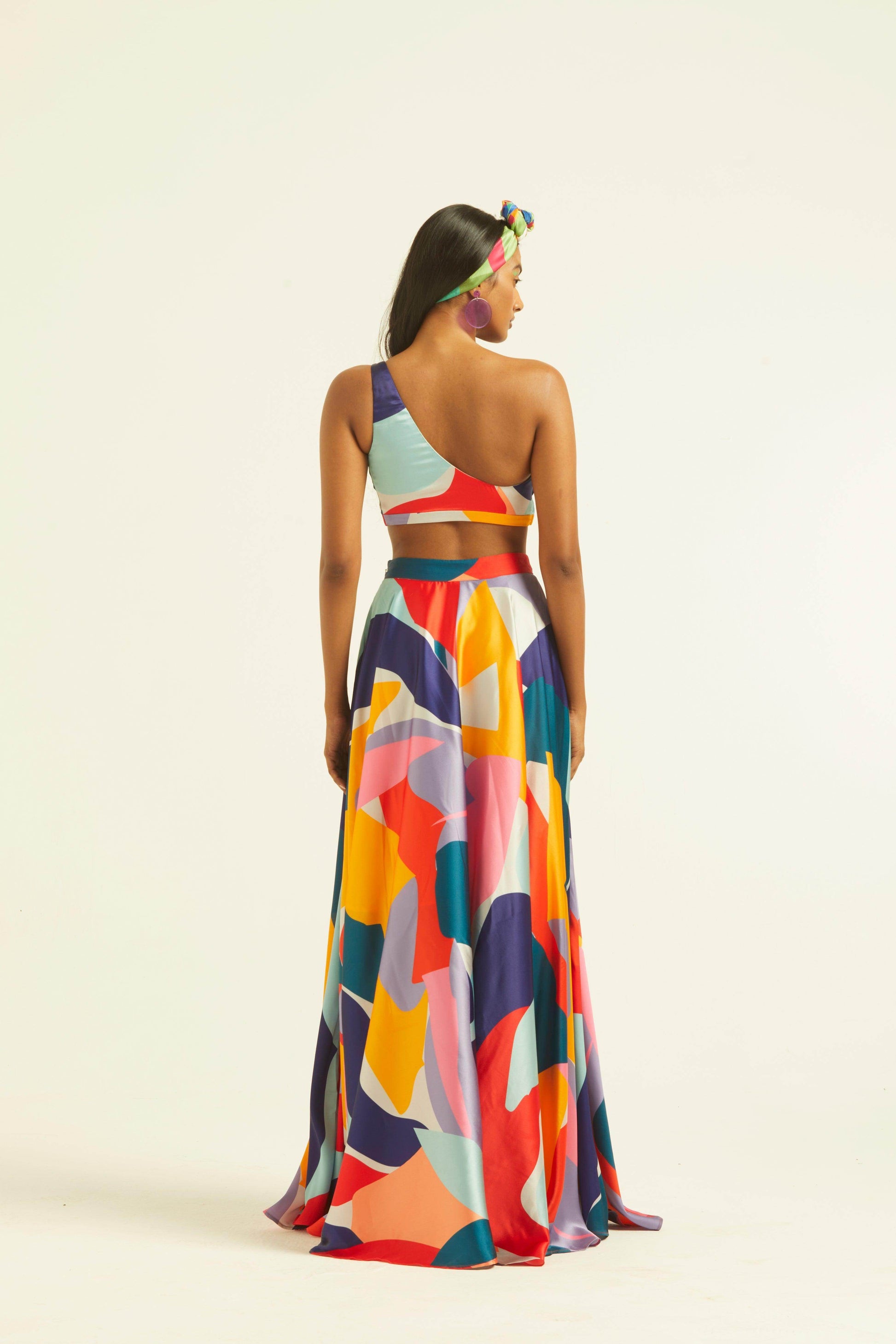 ABSTRACT MAXI-SKIRT SET - dash and dot