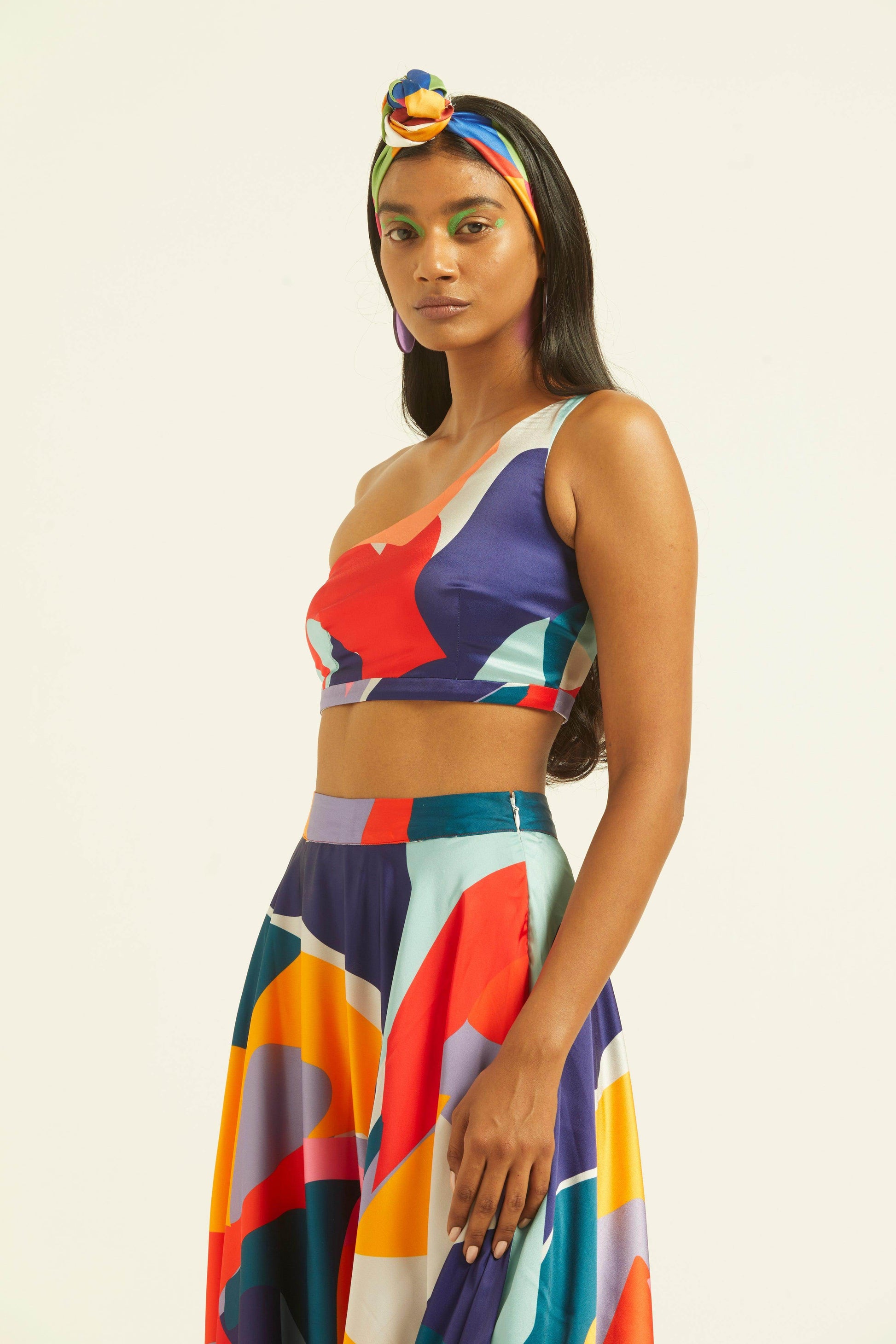 ABSTRACT MAXI-SKIRT SET - dash and dot