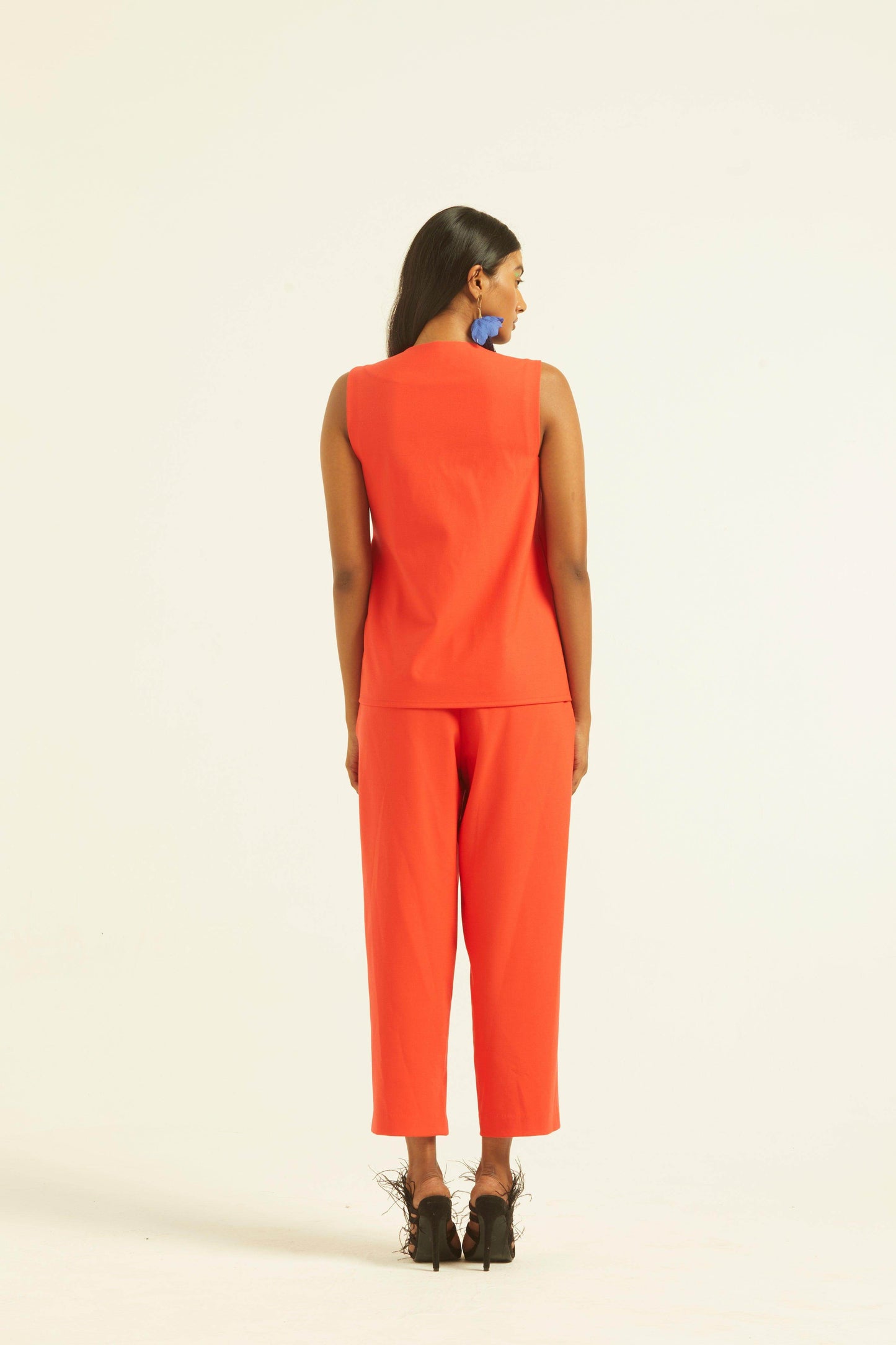 SLEEVELESS CORAL SIDE TIE SET - dash and dot