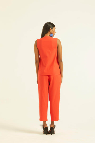 SLEEVELESS CORAL SIDE TIE SET - dash and dot