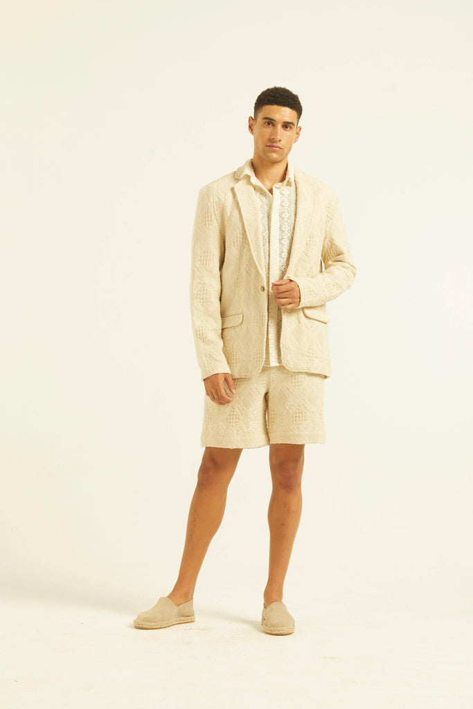 JACQUARD SUMMER SHORTS SUIT - dash and dot dash and dot