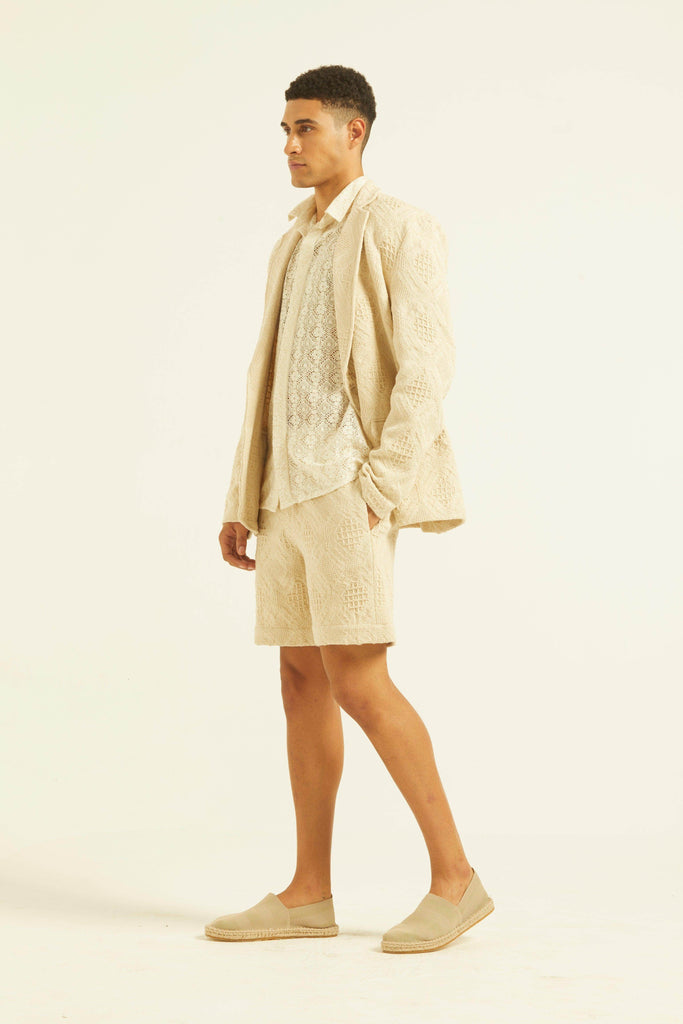 JACQUARD SUMMER SHORTS SUIT - dash and dot dash and dot