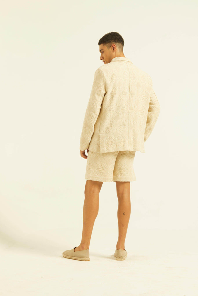 JACQUARD SUMMER SHORTS SUIT - dash and dot dash and dot