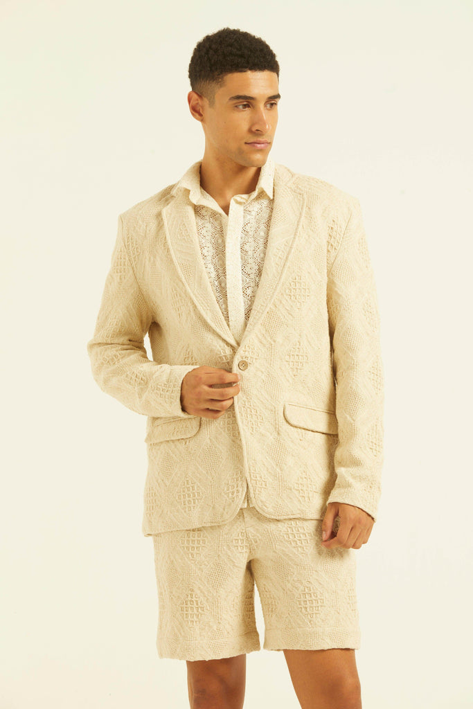 JACQUARD SUMMER SHORTS SUIT - dash and dot dash and dot