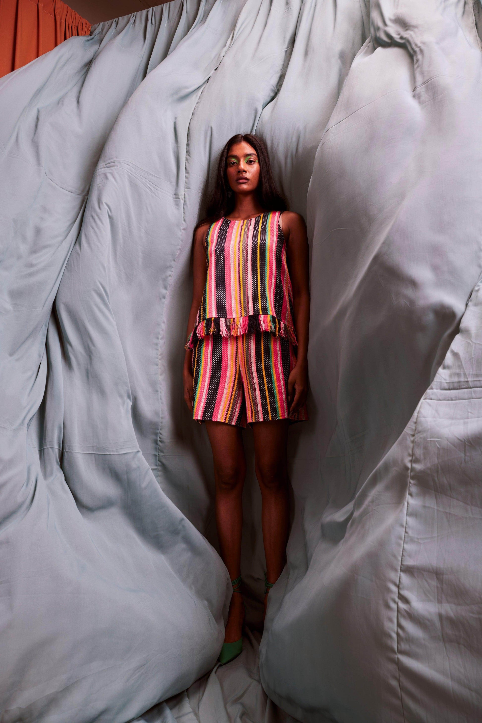 SLEEVELESS MULTI STRIPE TOP - dash and dot