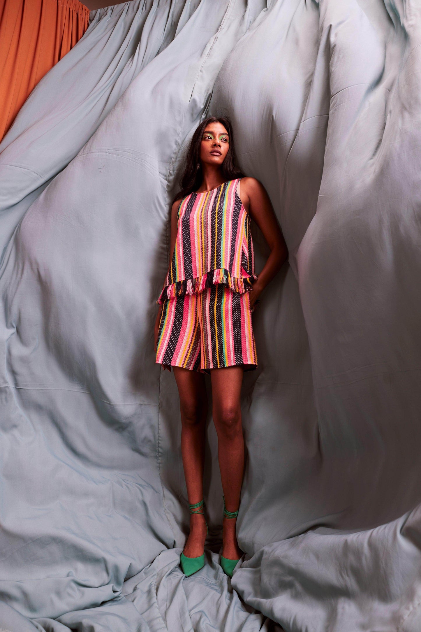 SLEEVELESS MULTI STRIPE TOP - dash and dot