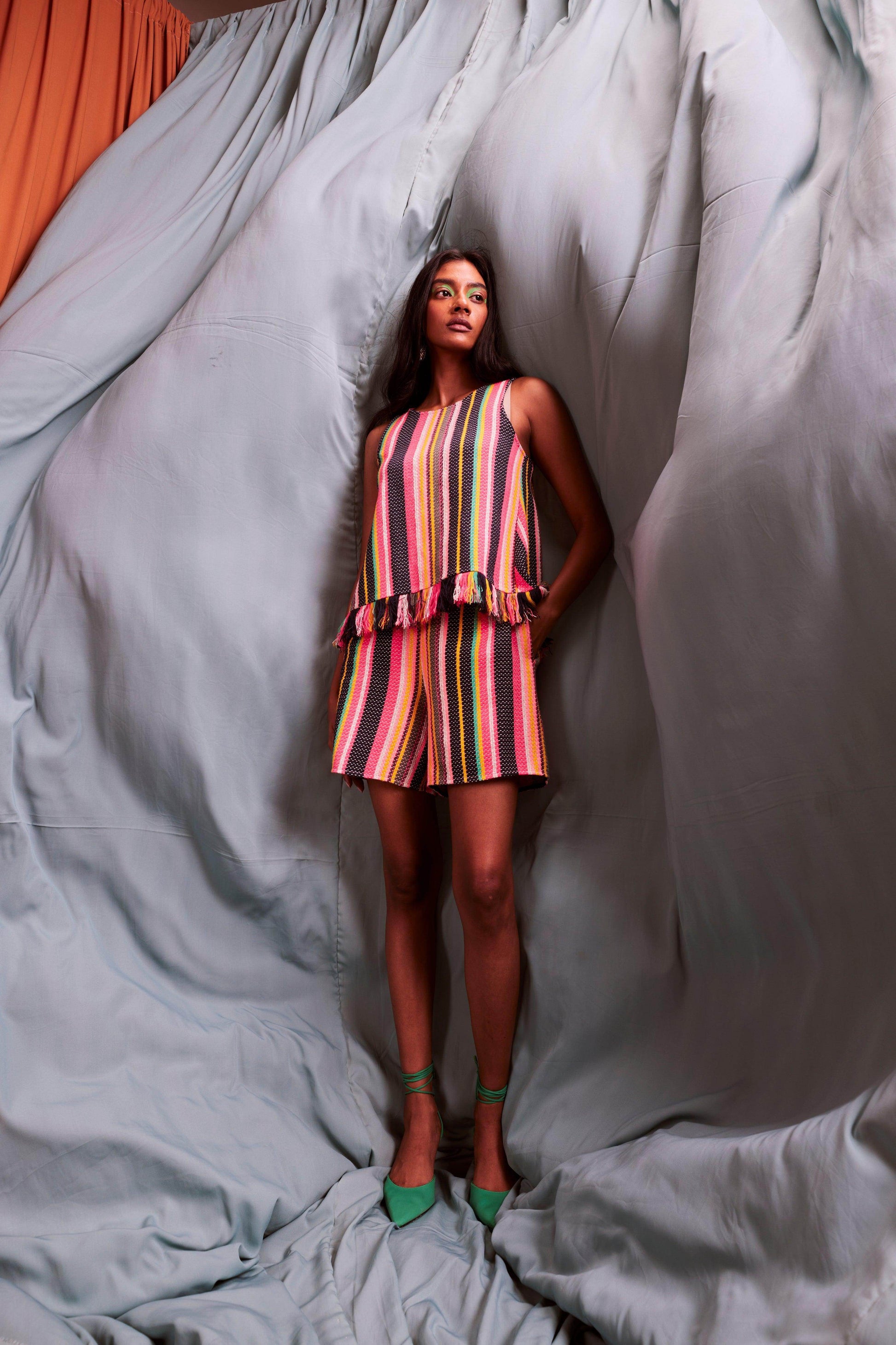 SLEEVELESS MULTI STRIPE TOP - dash and dot