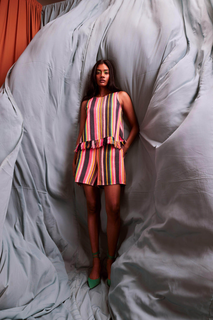 SLEEVELESS MULTI STRIPE SET - dash and dot dash and dot