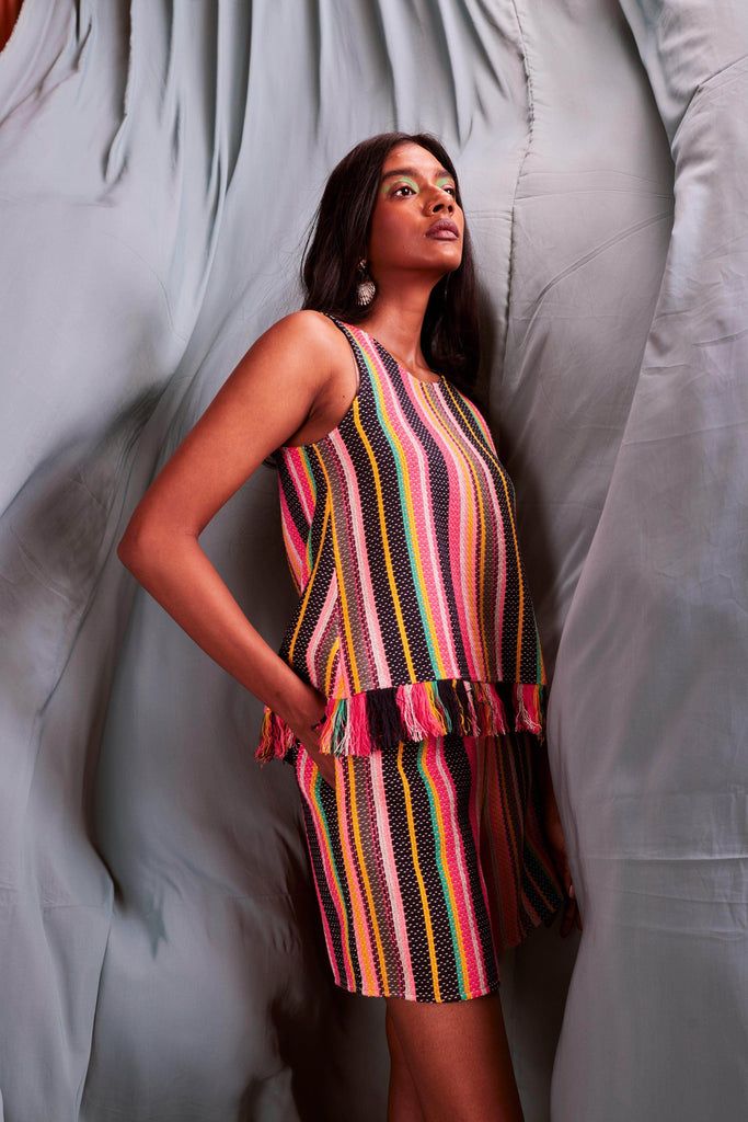 SLEEVELESS MULTI STRIPE SET - dash and dot dash and dot