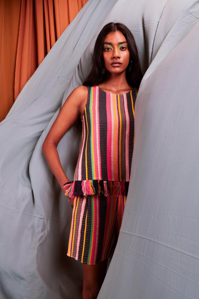 SLEEVELESS MULTI STRIPE SET - dash and dot dash and dot