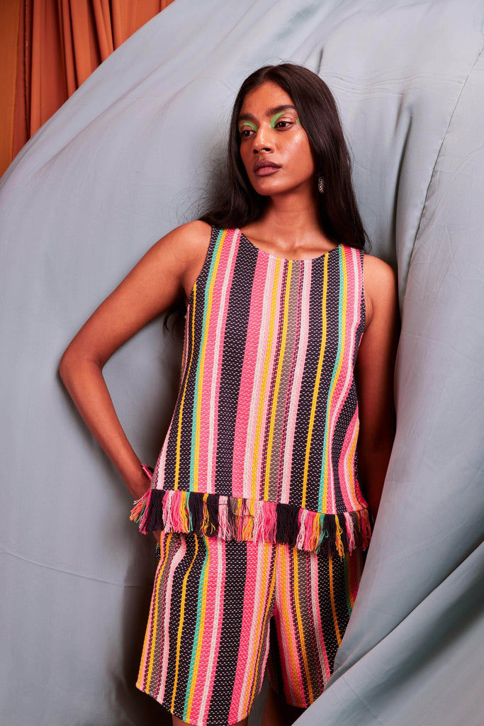 SLEEVELESS MULTI STRIPE SET - dash and dot dash and dot