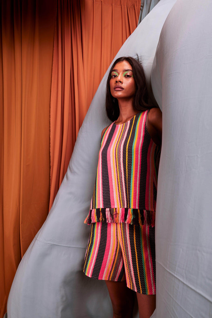 SLEEVELESS MULTI STRIPE SET - dash and dot dash and dot