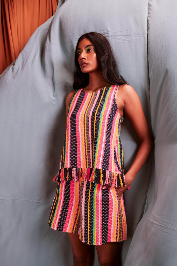 SLEEVELESS MULTI STRIPE SET - dash and dot dash and dot