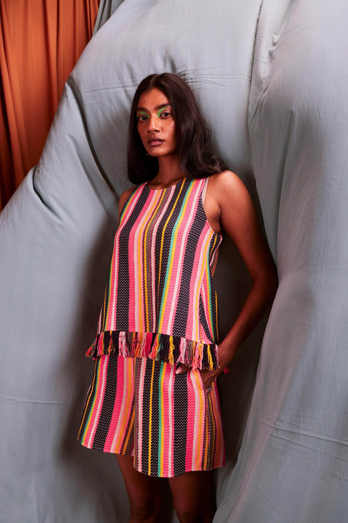 SLEEVELESS MULTI STRIPE SET - dash and dot dash and dot