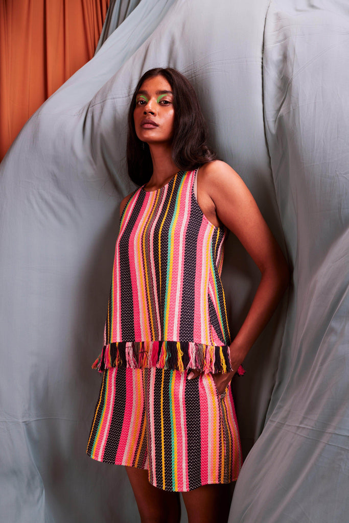 SLEEVELESS MULTI STRIPE SET - dash and dot dash and dot