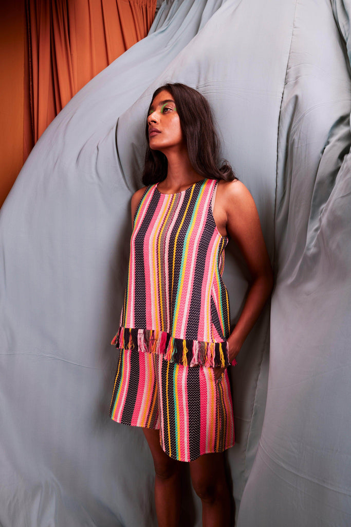 SLEEVELESS MULTI STRIPE SET - dash and dot dash and dot