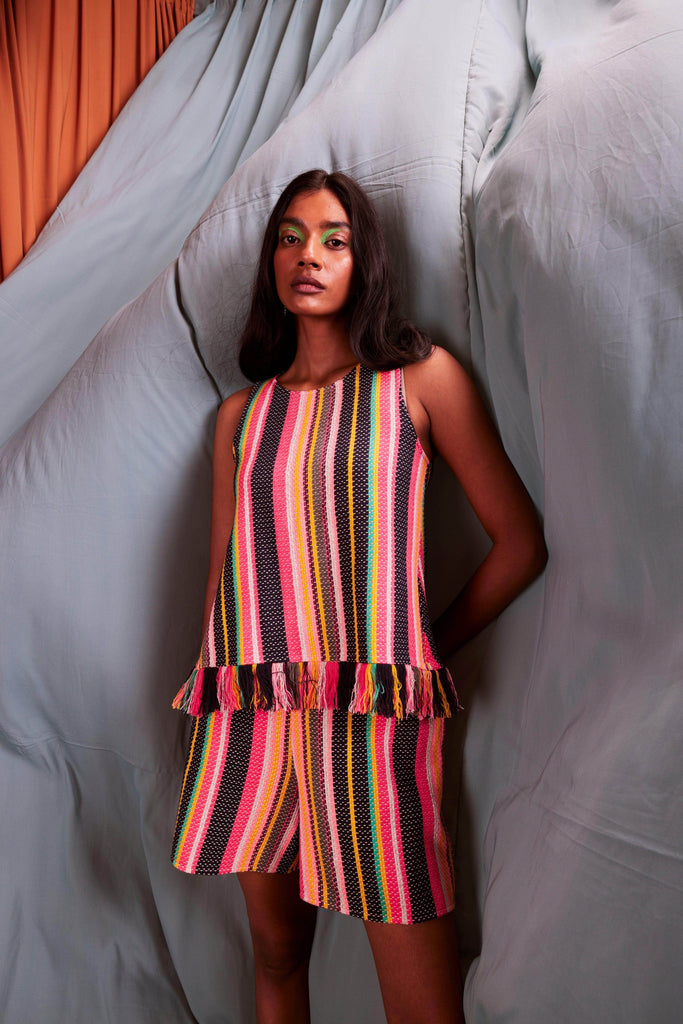 SLEEVELESS MULTI STRIPE SET - dash and dot dash and dot