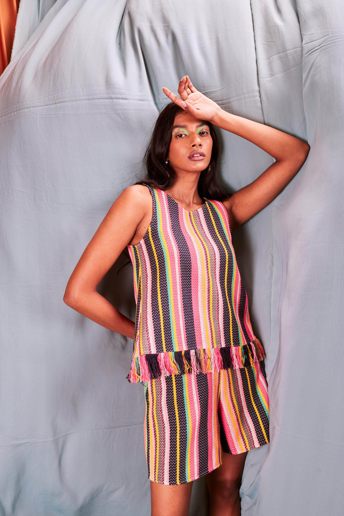 SLEEVELESS MULTI STRIPE SET - dash and dot dash and dot