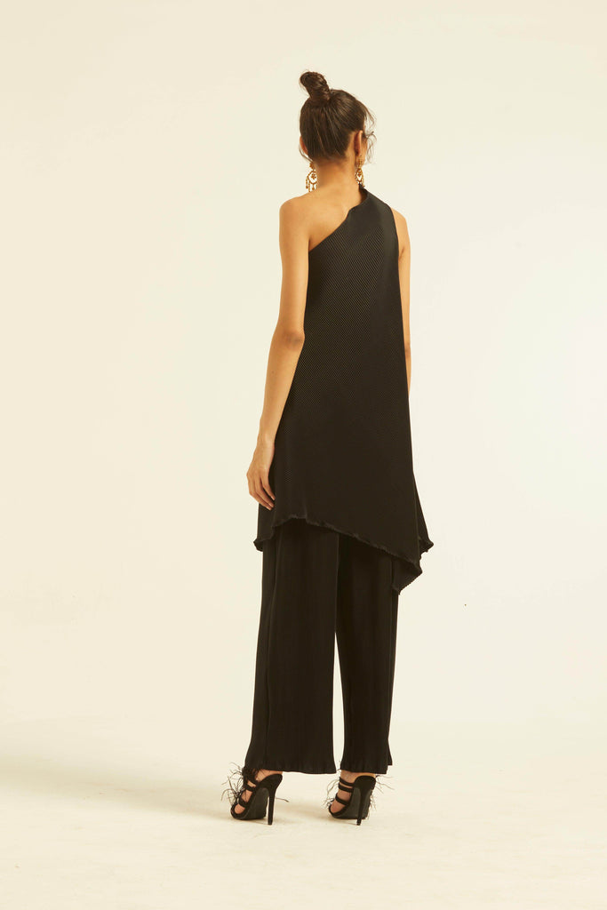 ONE-SHOULDERED PLEAT SET - dash and dot dash and dot