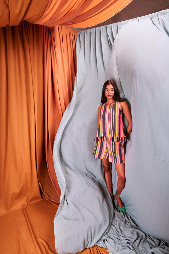 SLEEVELESS MULTI STRIPE SET - dash and dot dash and dot