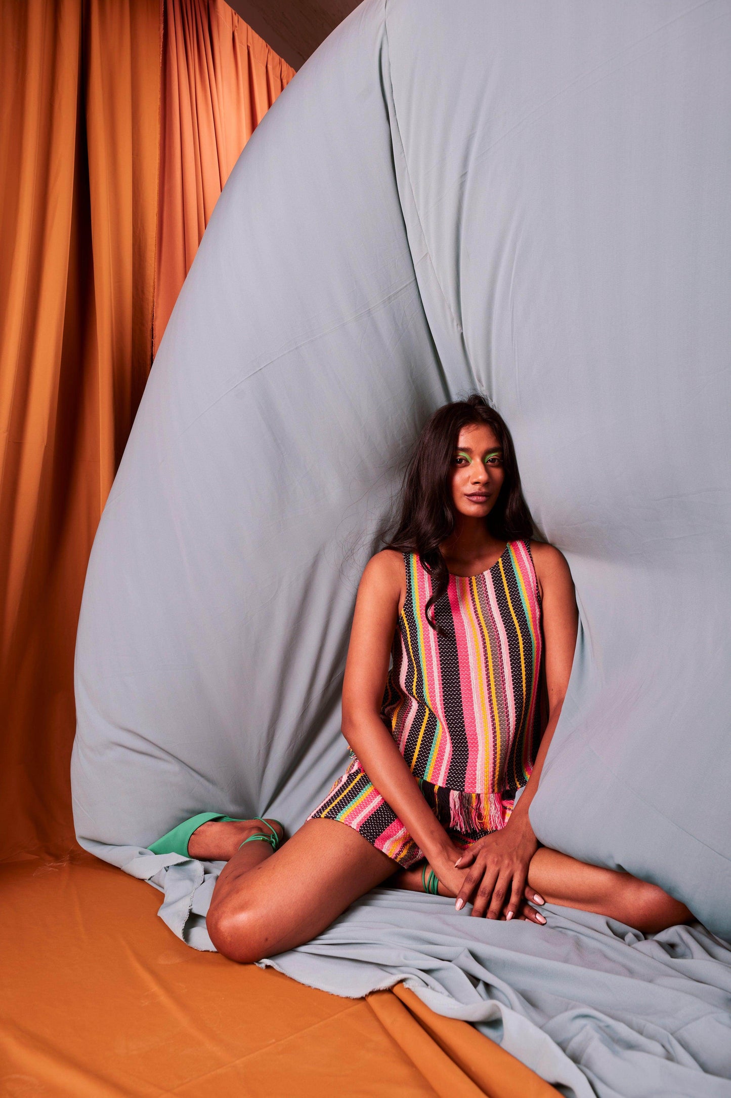 SLEEVELESS MULTI STRIPE TOP - dash and dot