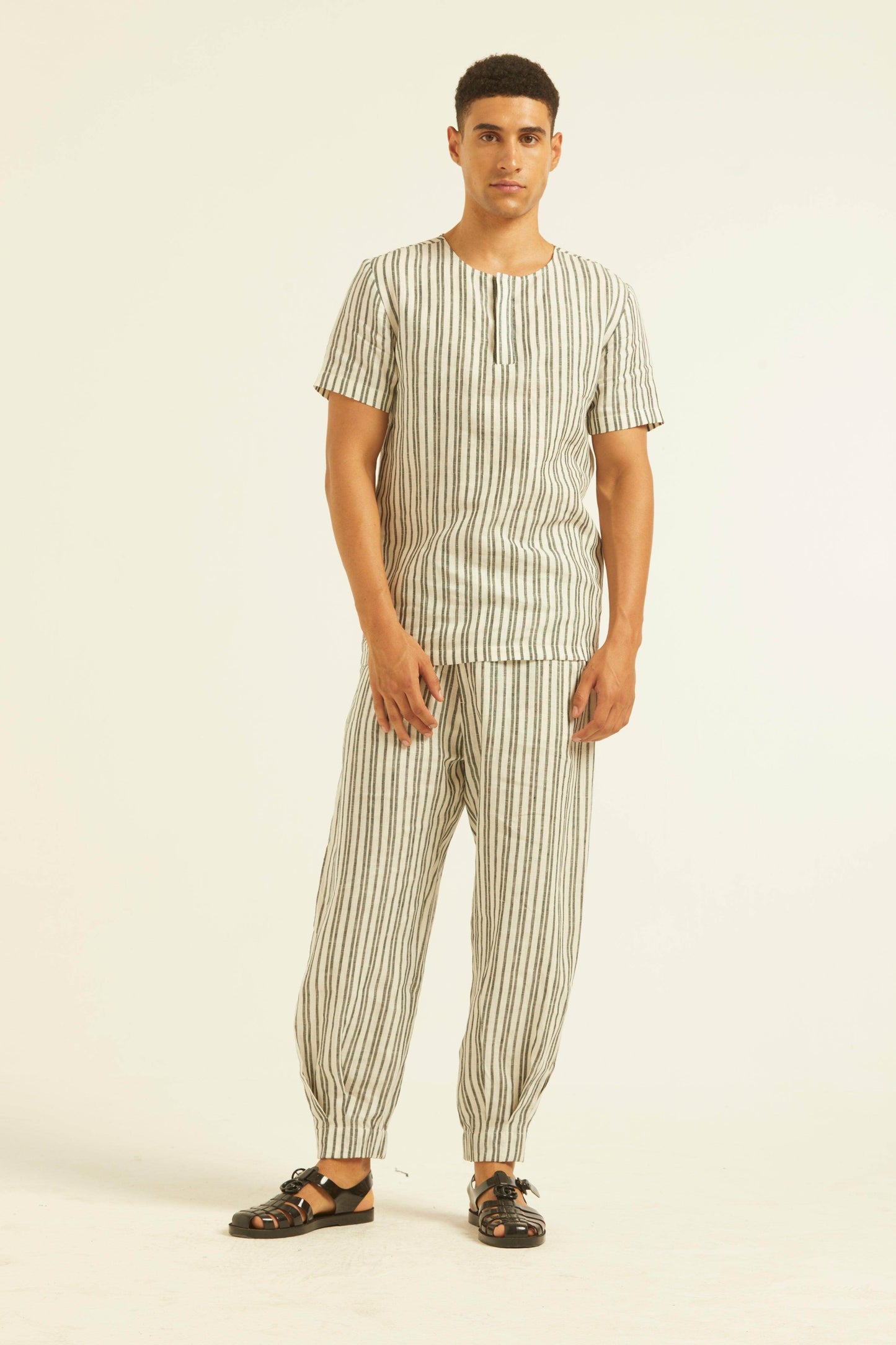 LINEN STRIPE SET - dash and dot