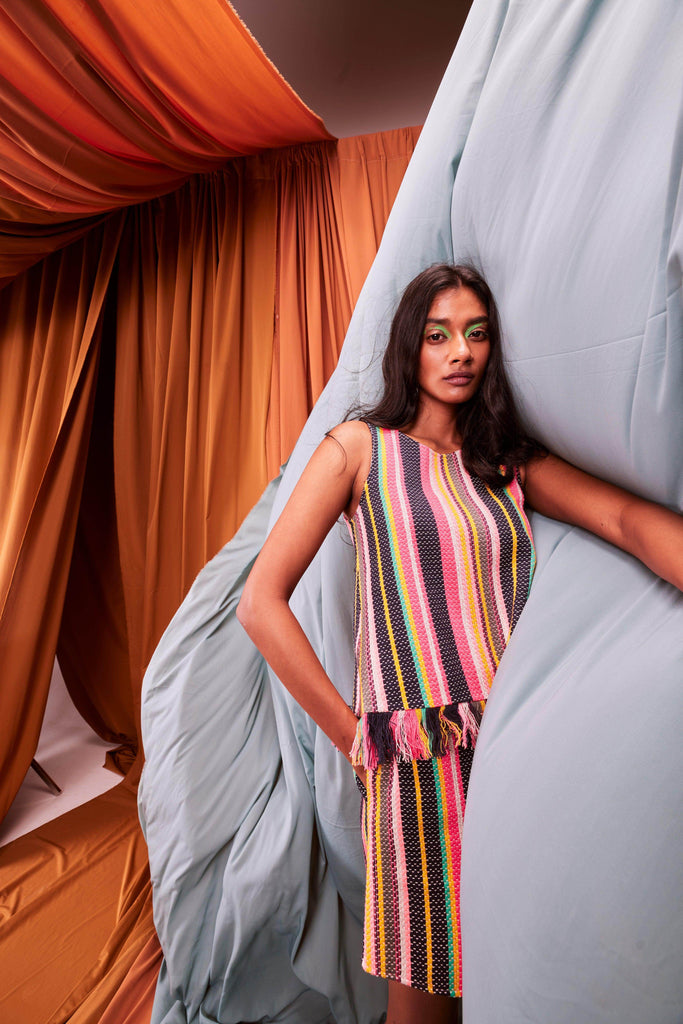 SLEEVELESS MULTI STRIPE SET - dash and dot dash and dot