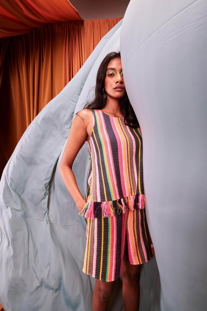 SLEEVELESS MULTI STRIPE SET - dash and dot dash and dot