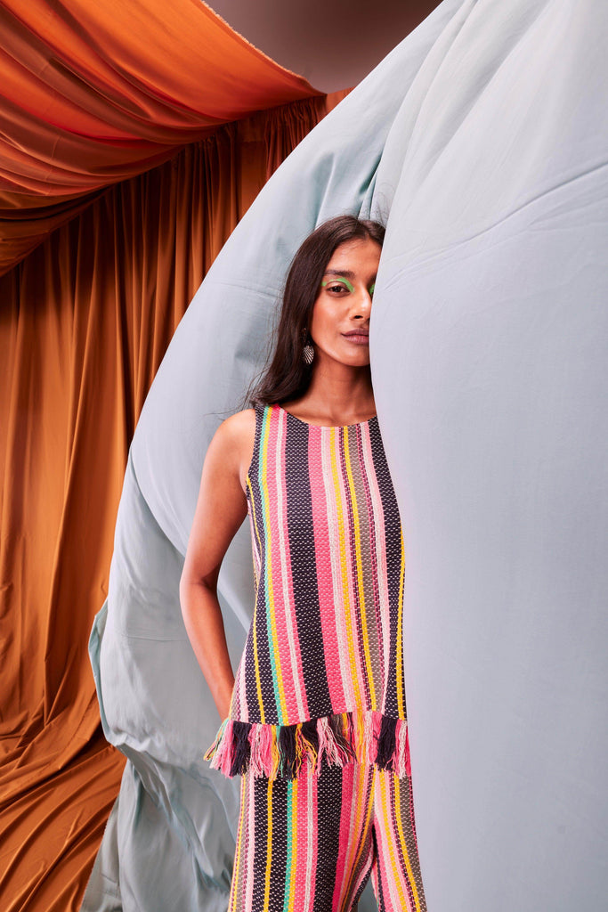 SLEEVELESS MULTI STRIPE TOP - dash and dot dash and dot