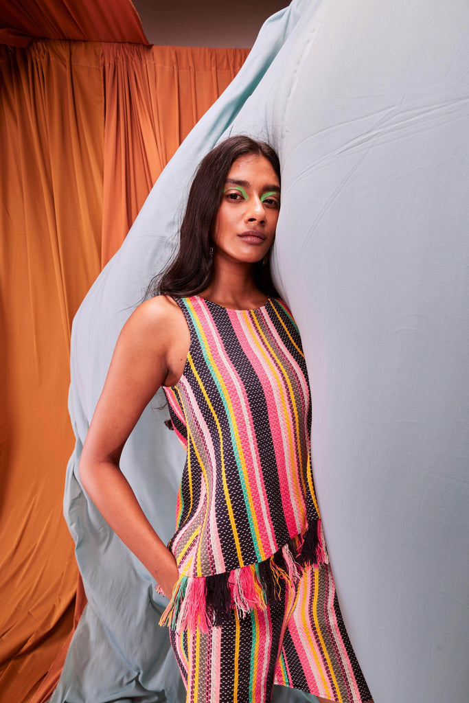 SLEEVELESS MULTI STRIPE TOP - dash and dot dash and dot