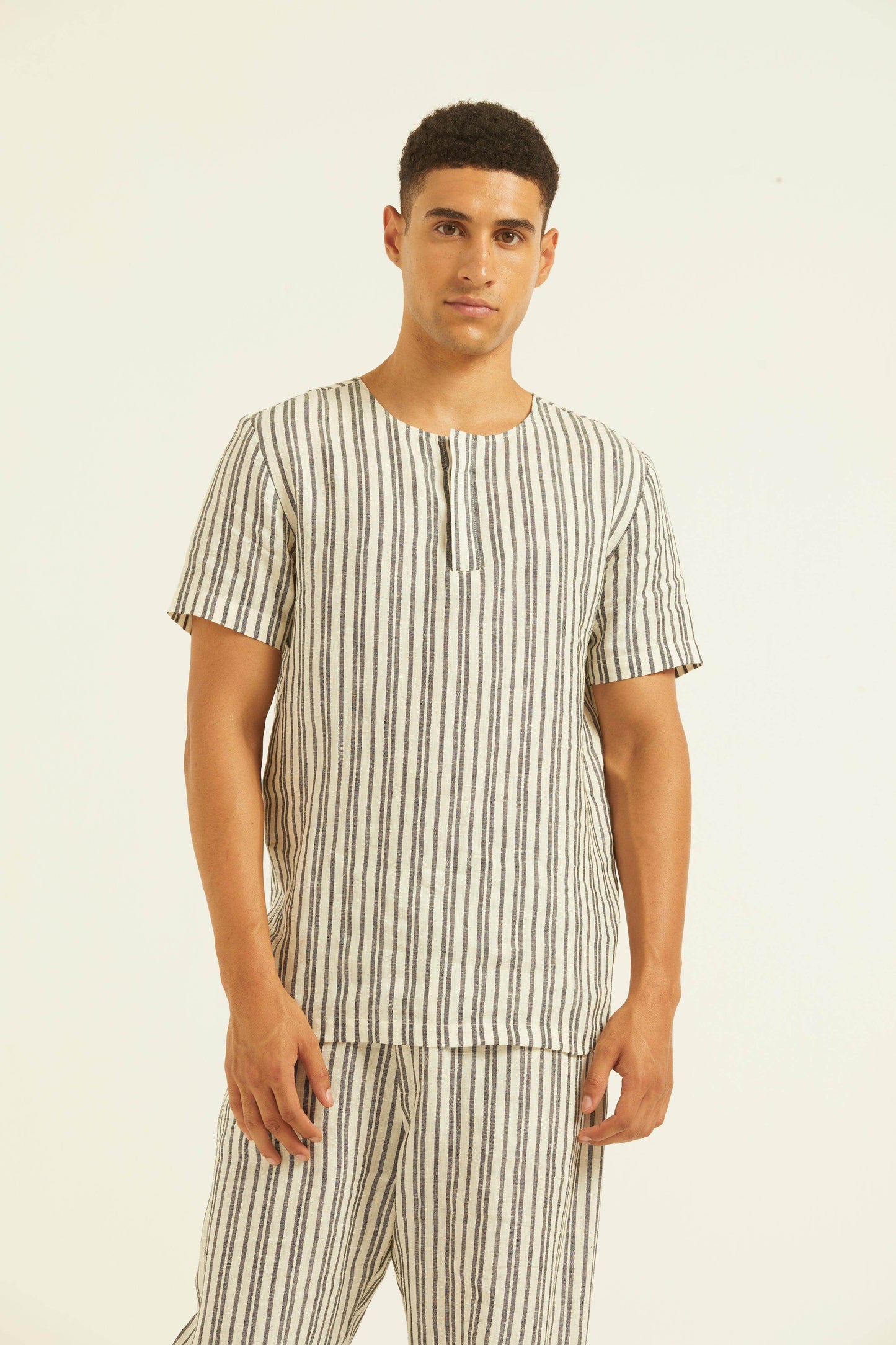 LINEN STRIPE SET - dash and dot